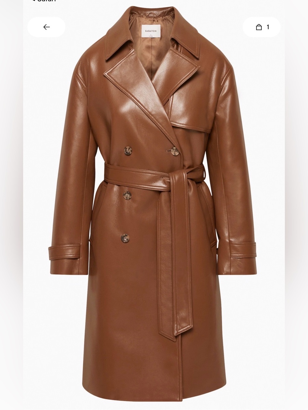 Aritzia Tabloid Trench in Cognac size medium